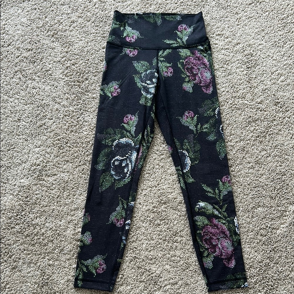 Lululemon Floral Black Leggings *limited *almost new